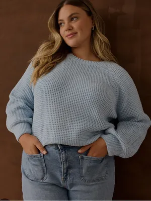 Arula Haisley Deep Red Chenille Waffle Sweater NWT 1X thumbnail 5