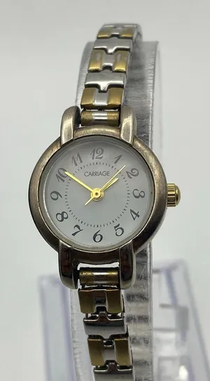 Elegant Ladies' Two-Tone Carriage by Timex Watch Working New Battery thumbnail 1