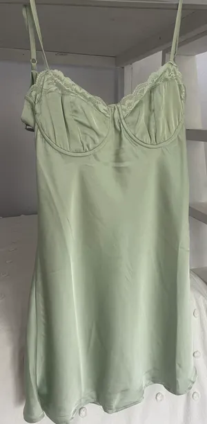 Princess Polly Moniz Mini Dress Sage thumbnail 3
