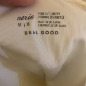 Aerie White High Cut Cheeky Twist Front Lined White Bikini Bottom thumbnail 5