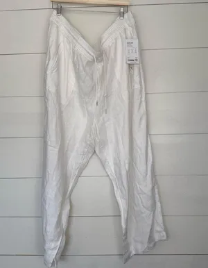 Athleta Women’s 24 White Retreat Wide Leg Linen Pants New thumbnail 1
