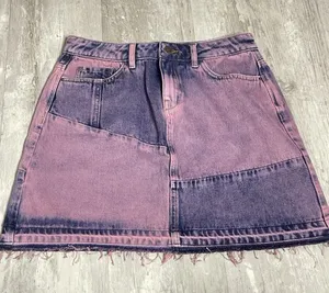 High Rise A-Line‎ Mini Skirt Womens 7 M Blue Medium Wash Denim Zip Bag 7 thumbnail 1
