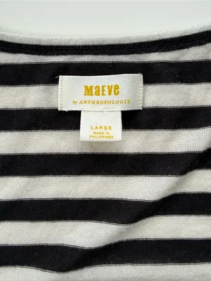 Maeve by Anthropologie Striped Tee size Large thumbnail 6