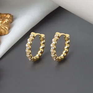 14mm Small Gold Hoop Earrings for Women Personality Fashion Simple Style thumbnail 3