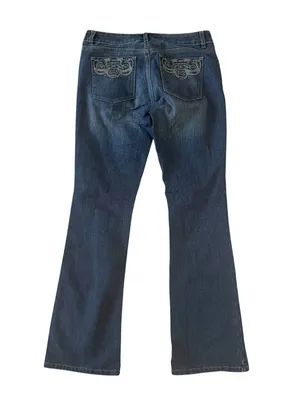 WHITE HOUSE BLACK MARKET WHBM Blanc Dark Wash Embellished Jeans Size 8 thumbnail 2