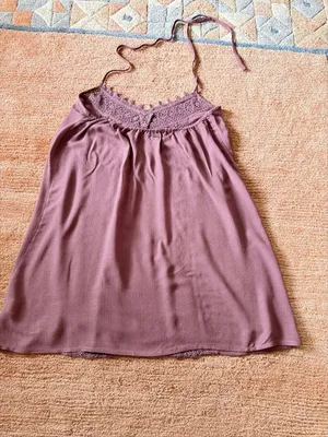 O’Neill Dusty Rose Crochet Halter Mini Dress Swim Cover Up Tunic Size S thumbnail 6