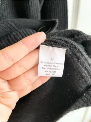 Kier + J Womens Black 100% Cashmere Cardigan Sweater Size Small Minimal Simple thumbnail 4