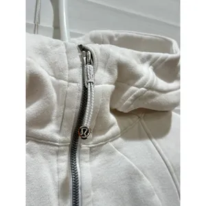 Lululemon Scuba Full‎ Zip Hoodie Women's 6 White Thumbholes Fleece Athletic Read thumbnail 2
