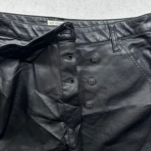 We The Free Leather Mini Skirt Black Size 31 Free People Button Front Moto Skirt thumbnail 4