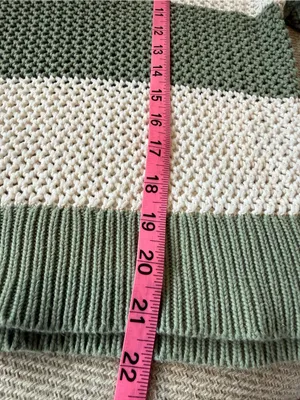 Z Supply Olive and Cream Striped Open-Knit Crew Sweater thumbnail 6