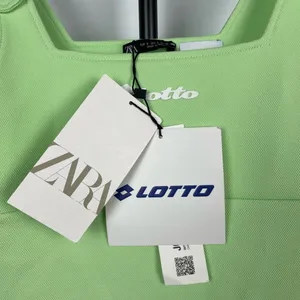 ZARA x LOTTO Sportswear Light Neon Green Button Tank Mini Dress‎ thumbnail 10