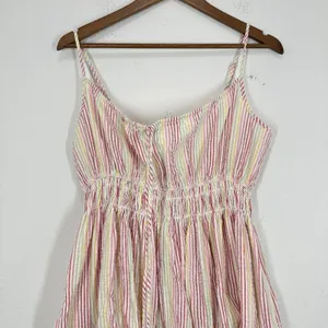 Maison Me Chrissy Dress Striped Rainbow Seersucker Sundress Midi Dress Babymoon thumbnail 4