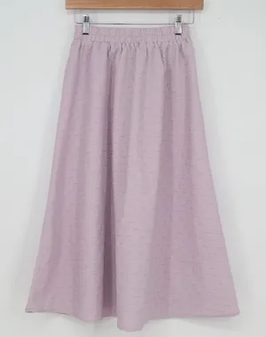 Dazy Lavender Purple Textured A-Line Midi Skirt Elastic Waist Size S thumbnail 1