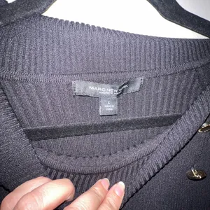 Marc New‎ York Black ribbed long sleeve with gold Button Accents large thumbnail 3
