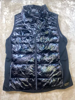 Calvin Klein Black Shiny Camouflage Puffer Vest thumbnail 1