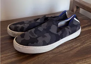 Rothys The Sneaker Grey Camo Slip On Knit Shoes Womens‎ 9 Machine Washable thumbnail 1