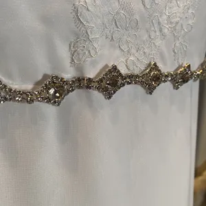 Women’s White Sleeveless Wedding Gown Zip Up with Sparkle Waist Size 3X NWOT thumbnail 3
