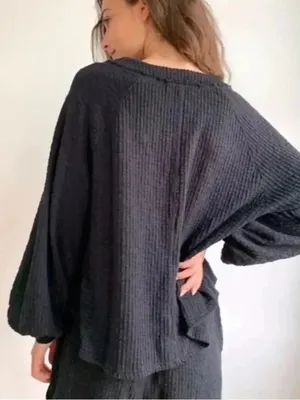 Free People Beach Oasis Set Dark Gray Black Size Large thumbnail 2