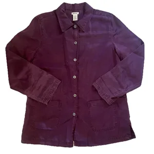 Vintage 90s Cherokee Oversized Button‎ Up Womens Small Pockets Maroon Artsy Boho thumbnail 1