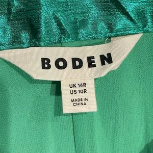 Boden Camilla Metallic Emerald Green Pleated Midi Skirt 10 Party Whimsigoth Chic thumbnail 2