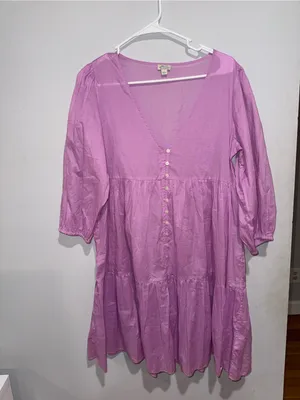 J. Crew Lilac Button-Front Dress thumbnail 2