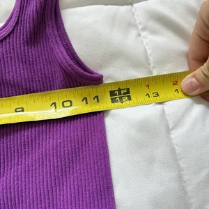 Zara‎ Womens Size XS/Small Cropped Ribbed Tank Top Purple Breathable Soft thumbnail 2
