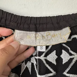Jen's Pirate Booty‎ Embroidered Long Sleeve Metallic Silver Off Shouder Top Boho thumbnail 3