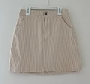 Hollister Beige and White Striped Mini Skirt thumbnail 1
