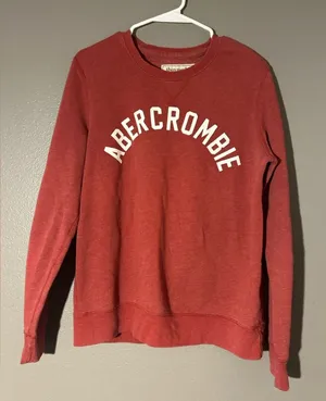 Abercrombie & Fitch Men's Brick Red Crewneck Sweater thumbnail 1