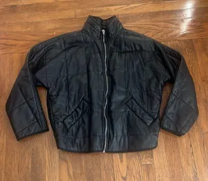 Free People Dolman Quilted Jacket Black Leather thumbnail 3