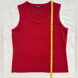Vintage 80s Designers Originals Crewneck Sweater Vest - Red - M thumbnail 6