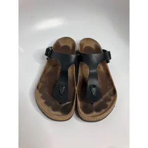 Birkenstock Gizeh Sandals Womens 40 Black Fair Thong Cork Footbed T-Strap thumbnail 2