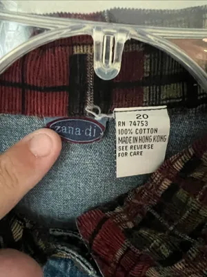 Vintage Zana Di 90s plaid trim denim barn jacket 🔷 thumbnail 7