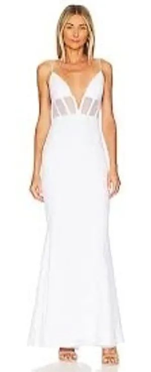 Nookie Sade Mesh Gown White Size Medium $319 Retail thumbnail 1