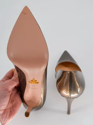 Prada Ombre Patent Leather Pointed Toe Pumps Grey Tan Bronze 37 thumbnail 6