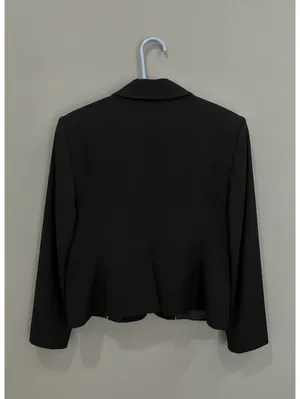 Calvin Klein Black Women's Single-Button Classic Preppy Blazer Jacket US10 thumbnail 3