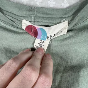 Free‎ People Beach Sage Green Oversized Top thumbnail 5