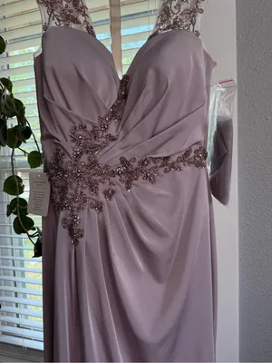NWOT Marsoni by Colors Gown in Dusty Rose Size 8 Style#MV1133 Ruched Embellished thumbnail 5