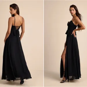 LULU's Sexy Elegant Chic Prom Wedding Bustier Lace Corset Peplum Maxi Dress thumbnail 6