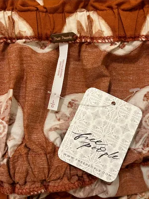 Free People Leanna Bandeau Tube Maxi Dress In Brick Combo Cotton NWT Size Large thumbnail 13