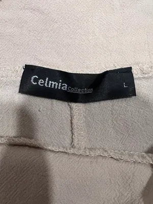 Celmia Wrap Front Wide Leg Pants Beige Breathable Cotton Size Large thumbnail 7
