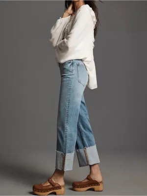 Anthropologie Pilcro Women’s Scotty High Rise Cuffed Straight Leg Jeans 26 Tall thumbnail 9