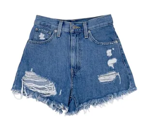 Levi's High Waisted Mom Shorts Size 24 Distressed Denim Cotton Frayed Hem Retro thumbnail 1