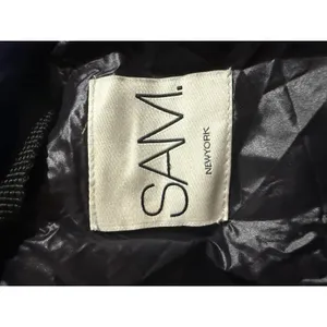 SAM. New York Women Metallic Navy Blue Goose Down Puffer Jacket Size‎ M thumbnail 4