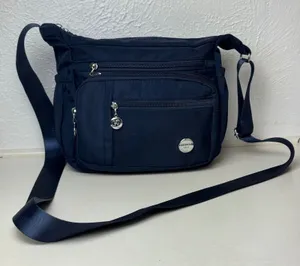 Jiel Shi Navy Blue Nylon Multi-Pocket Crossbody Bag Women Adjustable Strap thumbnail 1