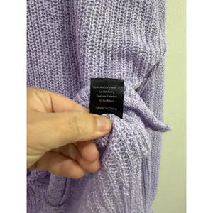 POL Purple V-Neck Knit Sweater‎ Oversized Long Sleeve Womens Small thumbnail 5