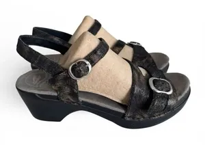 Dansko Sandi Swirl Strappy Side Buckle Clog Sandal Size 38 thumbnail 1