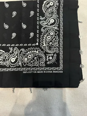 New black bandanna with silver charms thumbnail 6