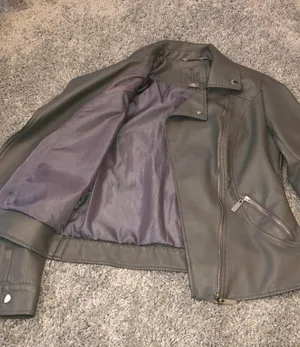 Gray Leather Jacket Size XS thumbnail 4