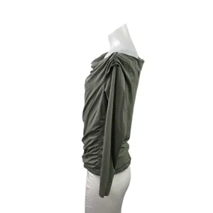 Abercrombie & Fitch Olive Green Long Sleeve Cowl Neck Pullover Blouse Top Size L thumbnail 2